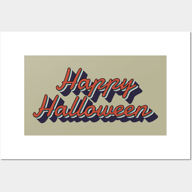 vintage look happy halloween 2021 Wall Art by fokaction